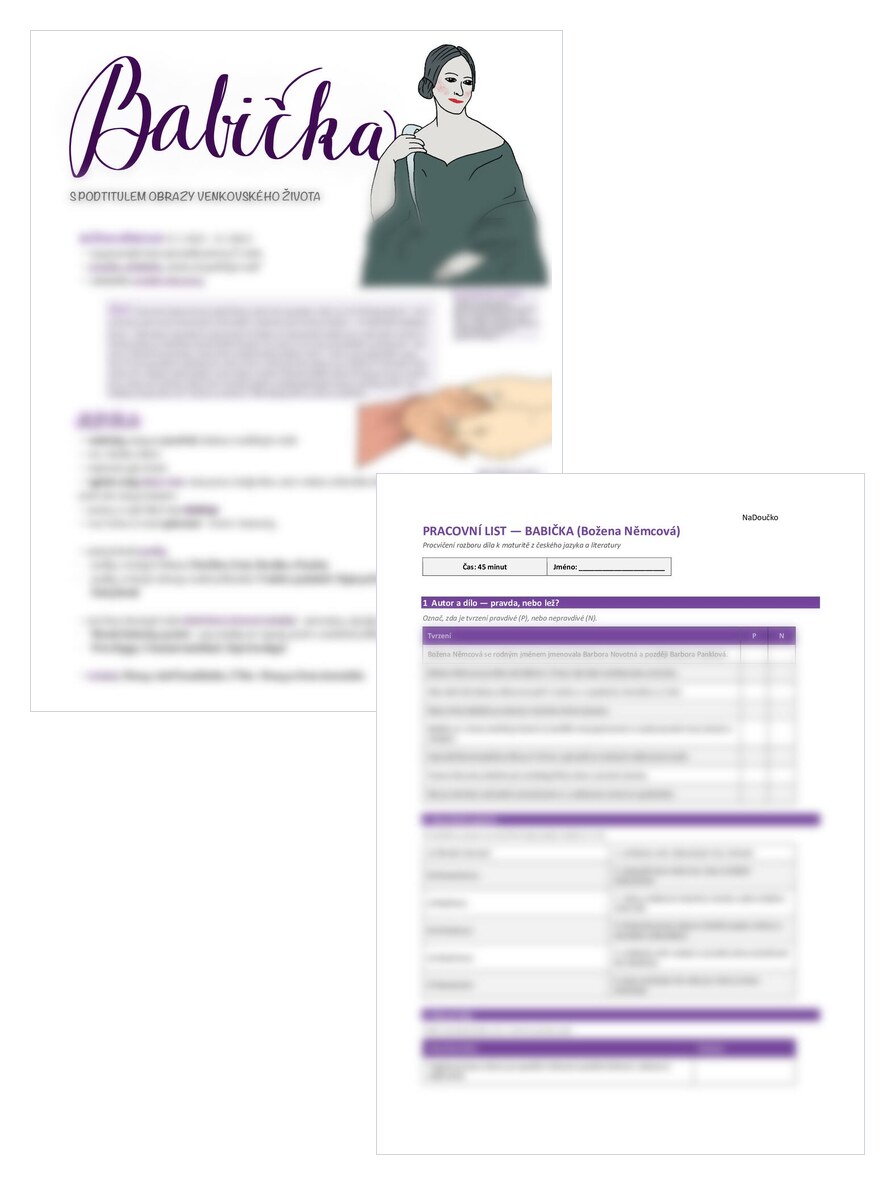 Babička - Božena Němcová + pracovní list