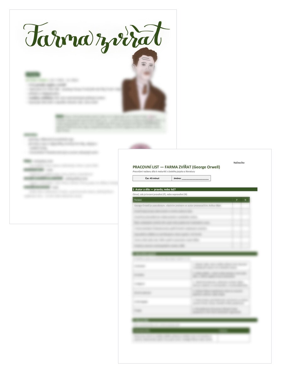 Farma zvířat - George Orwell + pracovní list