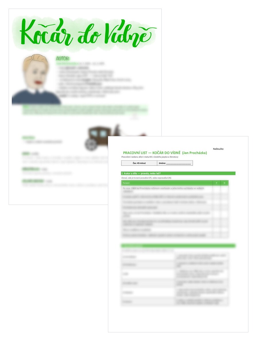 Kočár do Vídně - Jan Procházka + pracovní list