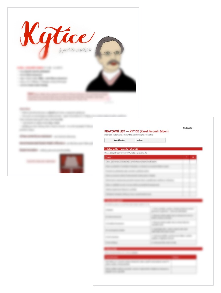 Kytice - Karel Jaromír Erben + pracovní list