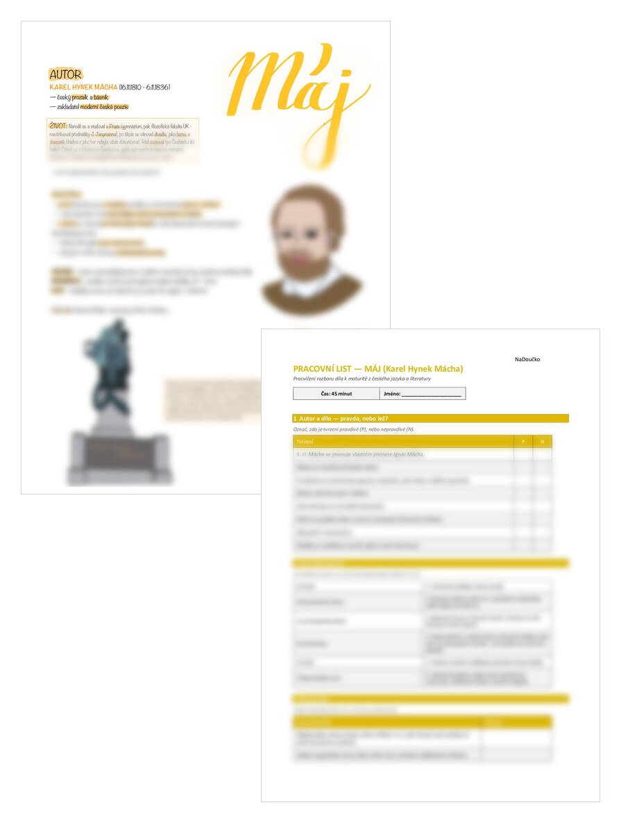 Máj - Karel Hynek Mácha + pracovní list