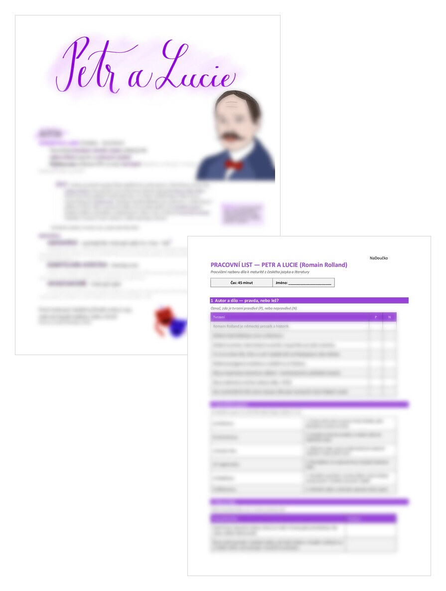 Petr a Lucie - Romain Rolland + pracovní list